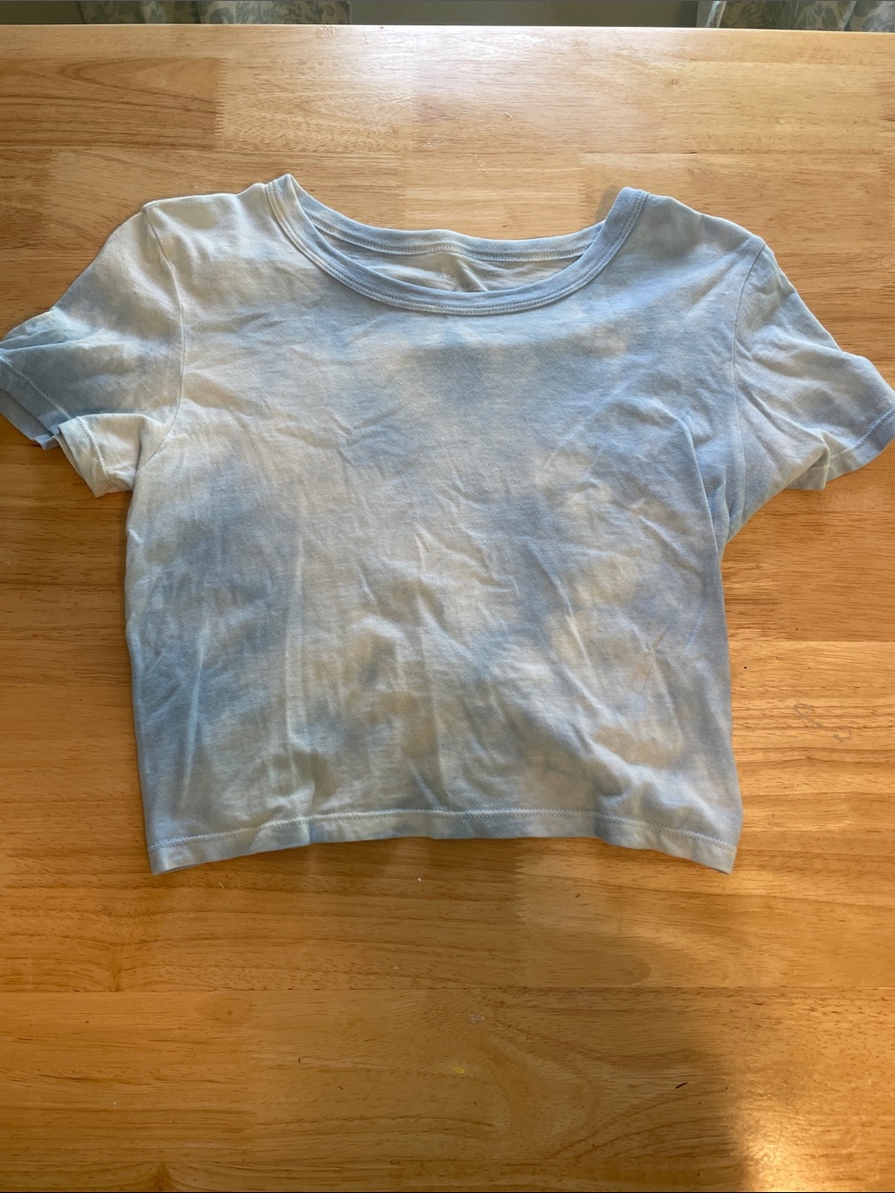 aerie Light Blue Cropped Crewneck Tee